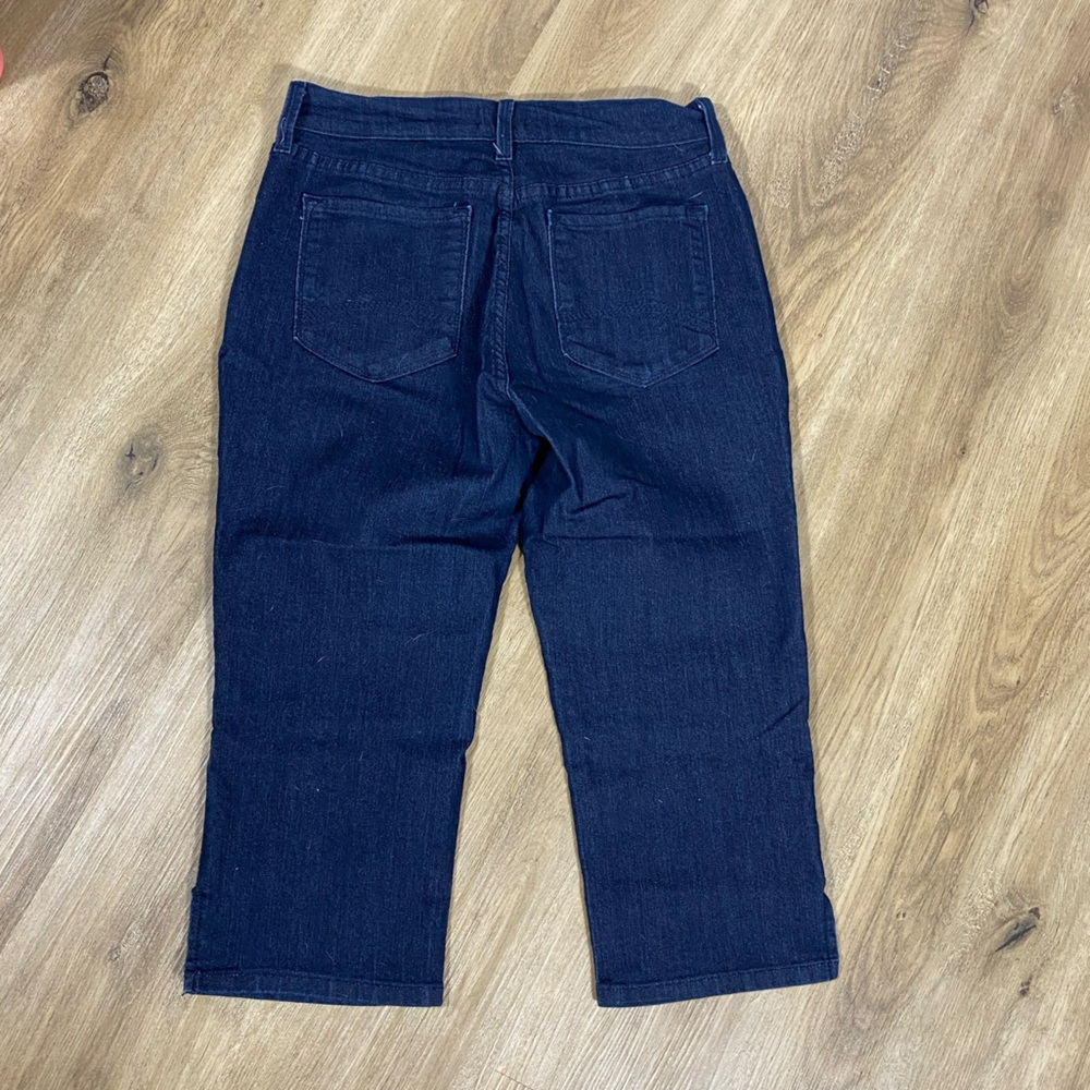 NYDJ Straight Crop Dark Blue Denim Jeans size 6P - Picture 10 of 14